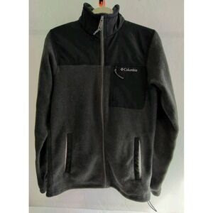 Columbia Granite Steens Mountain Overlay Fleece Jacket Mens XS Gray & Black